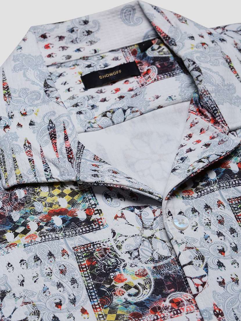 Men Printed Cuban Collared Short Sleeve Shirt - 21955969 -  Standard Image - 5