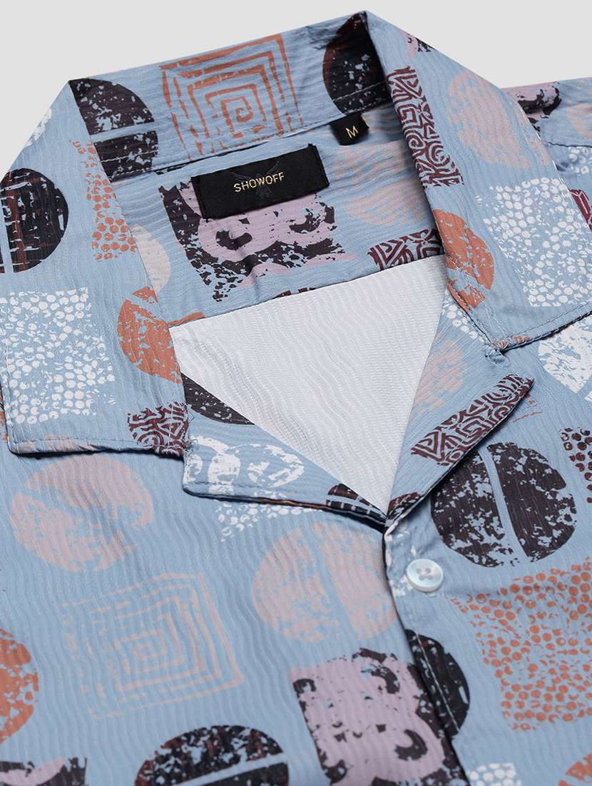 men printed cuban collared short sleeve shirt - 21955970 -  Standard Image - 5