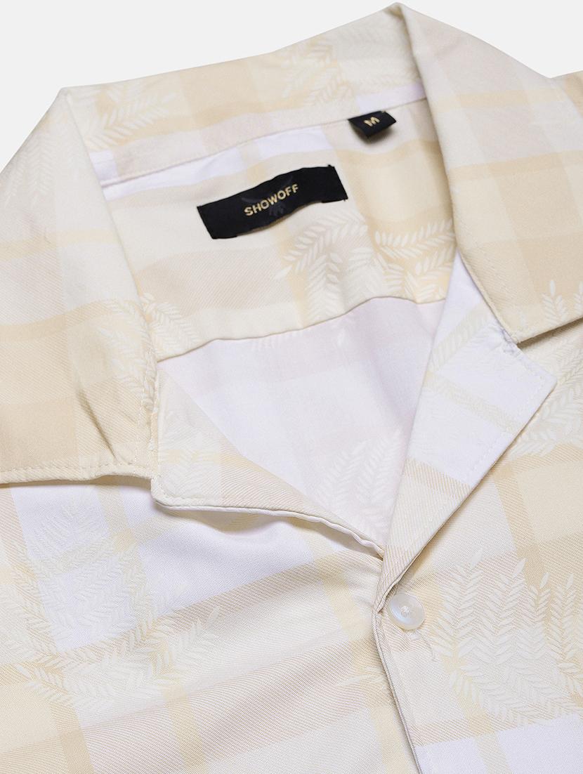 men checkered cuban collared short sleeve shirt - 21955971 - Standard Image - 5