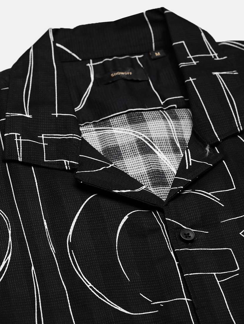 men printed cuban collared short sleeve shirt - 21955976 -  Standard Image - 5