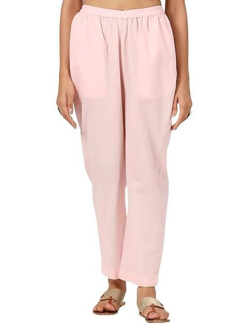women pink solid mid rise tapered pant - 21956031 -  Standard Image - 0