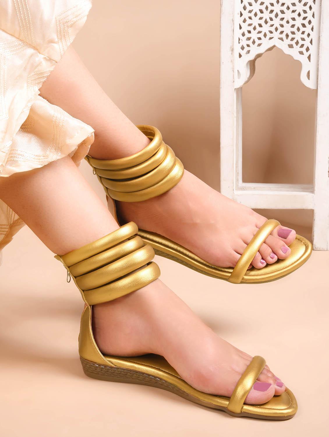 women gold gladiators sandal
