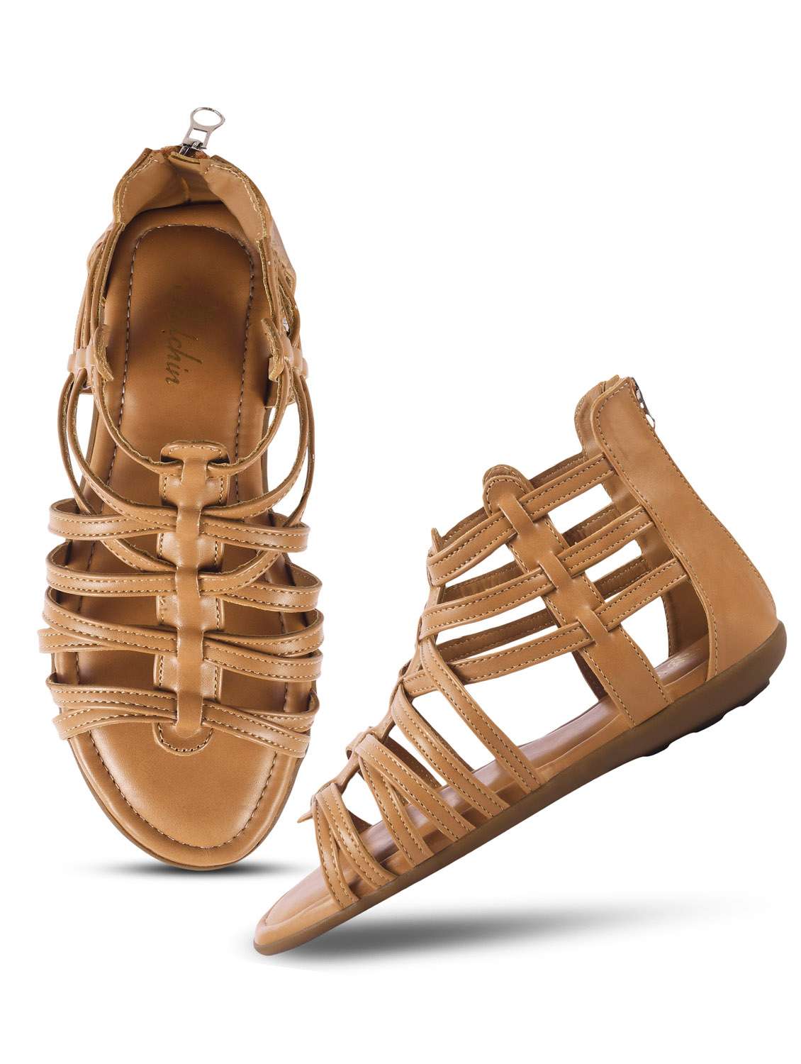 women beige gladiators sandal - 21956068 - Standard Image - 3
