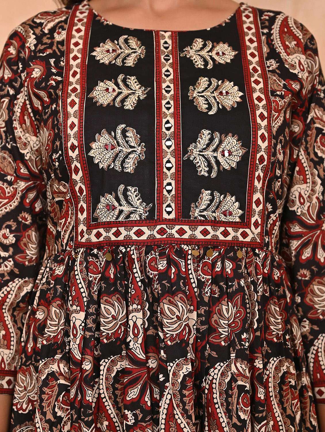 women three quarter sleeve anarkali kurta pant with dupatta set - 21956099 -  Standard Image - 5