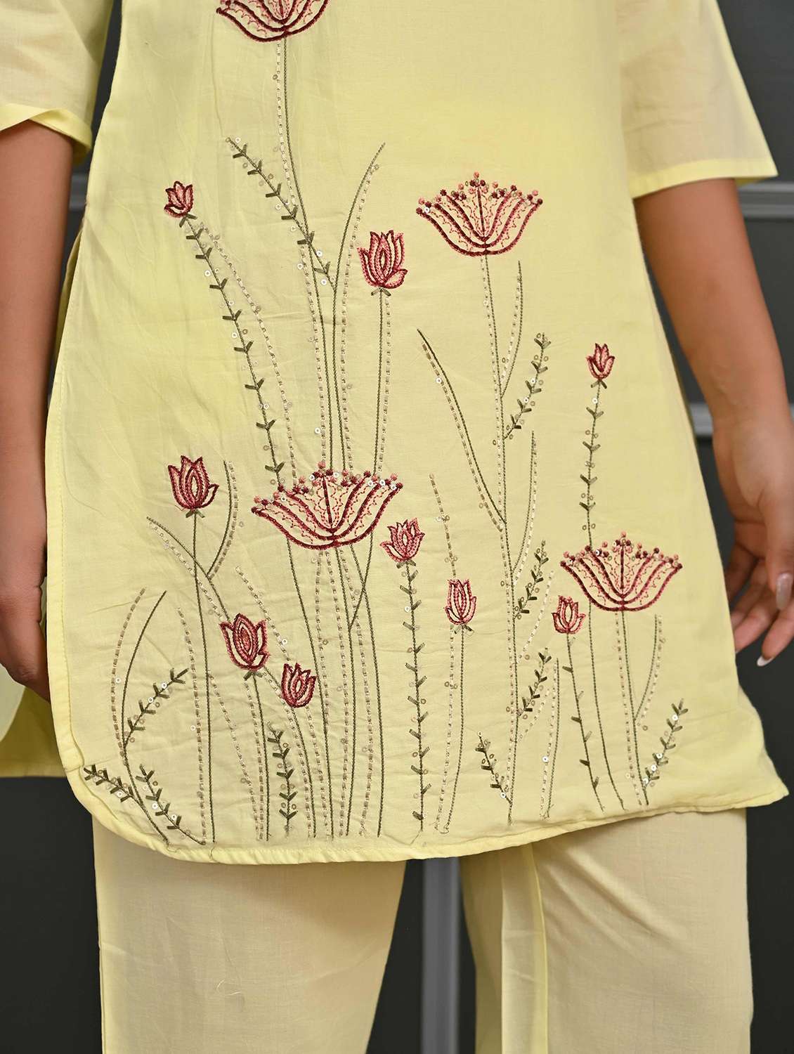 women three quarter sleeve ethnic co-ord set - 21956103 -  Standard Image - 5