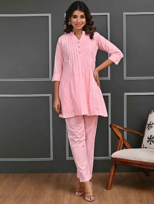 women three quarter sleeve ethnic co-ord set - 21956106 -  Standard Image - 0