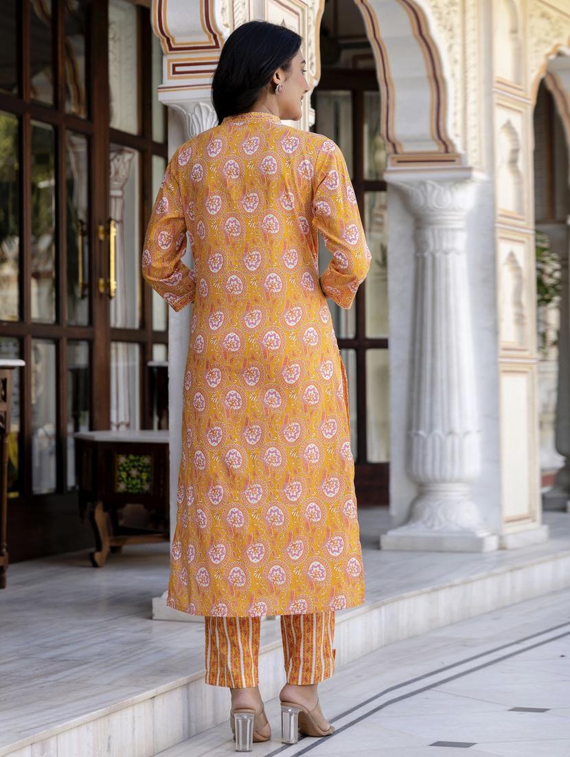women three quarter sleeve kurta pant with dupatta set - 21956158 - Standard Image - 3