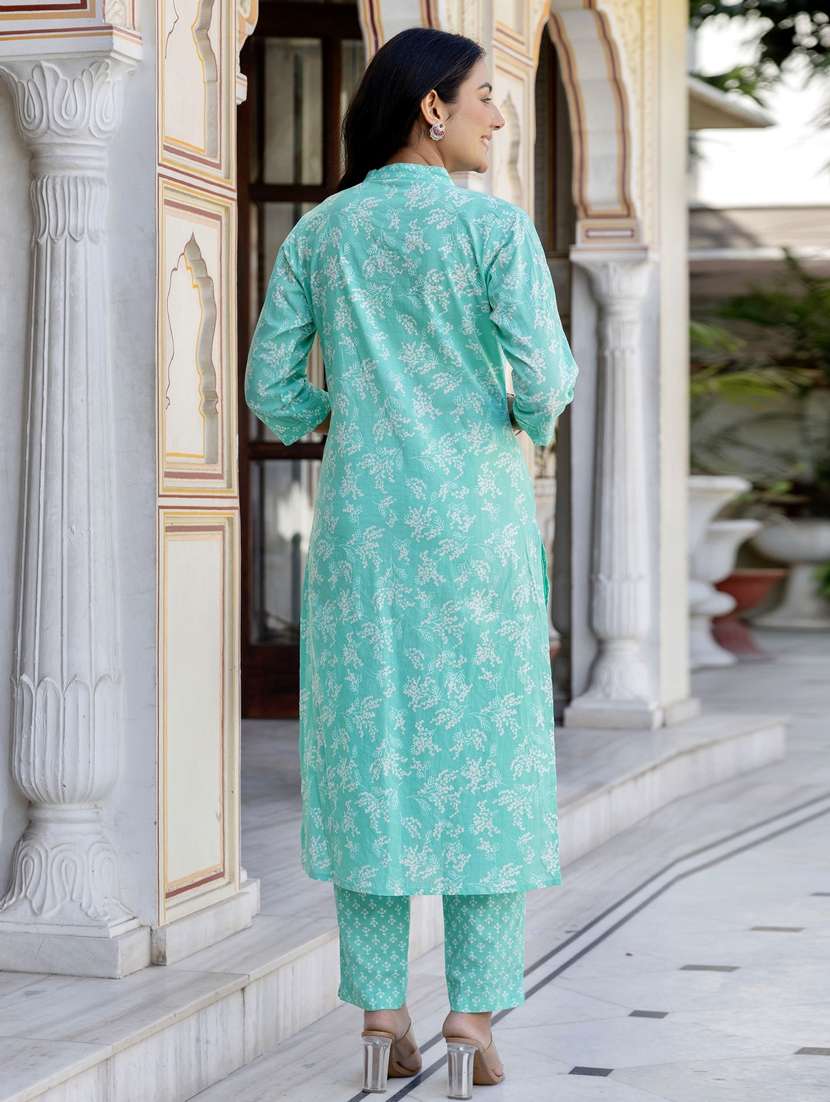 women three quarter sleeve kurta pant with dupatta set - 21956167 -  Standard Image - 3