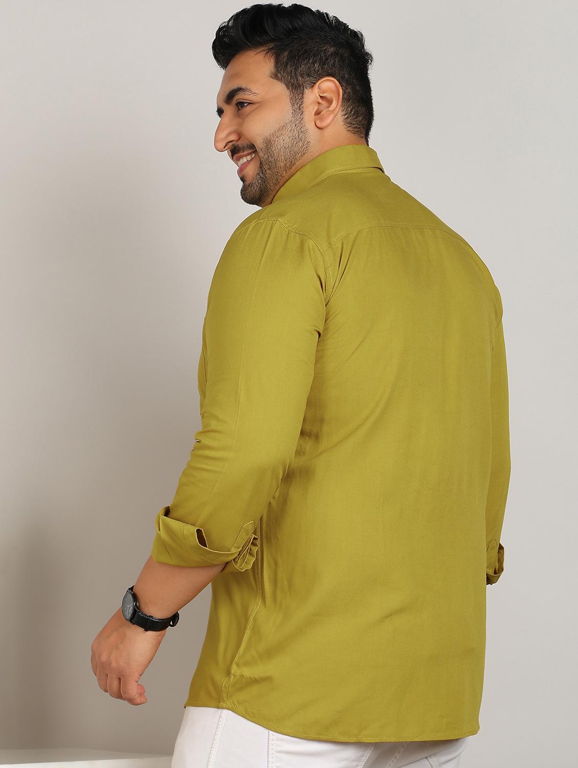 men plus size solid long sleeve regular fit casual shirt - 21956196 - Standard Image - 3