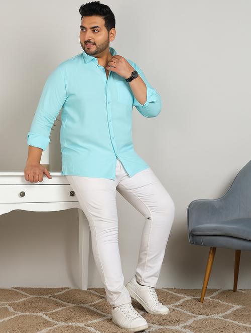 men plus size solid long sleeve regular fit casual shirt - 21956197 -  Standard Image - 0