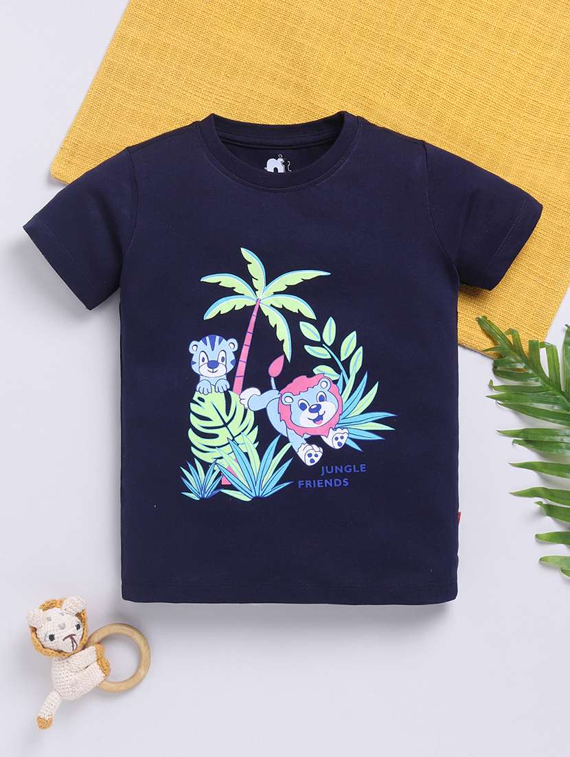 boys printed short sleeve regular fit t-shirt