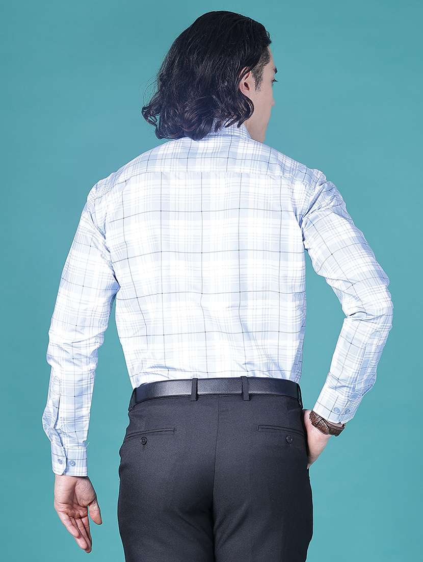 men checkered long sleeve slim fit formal shirt - 21956242 -  Standard Image - 3