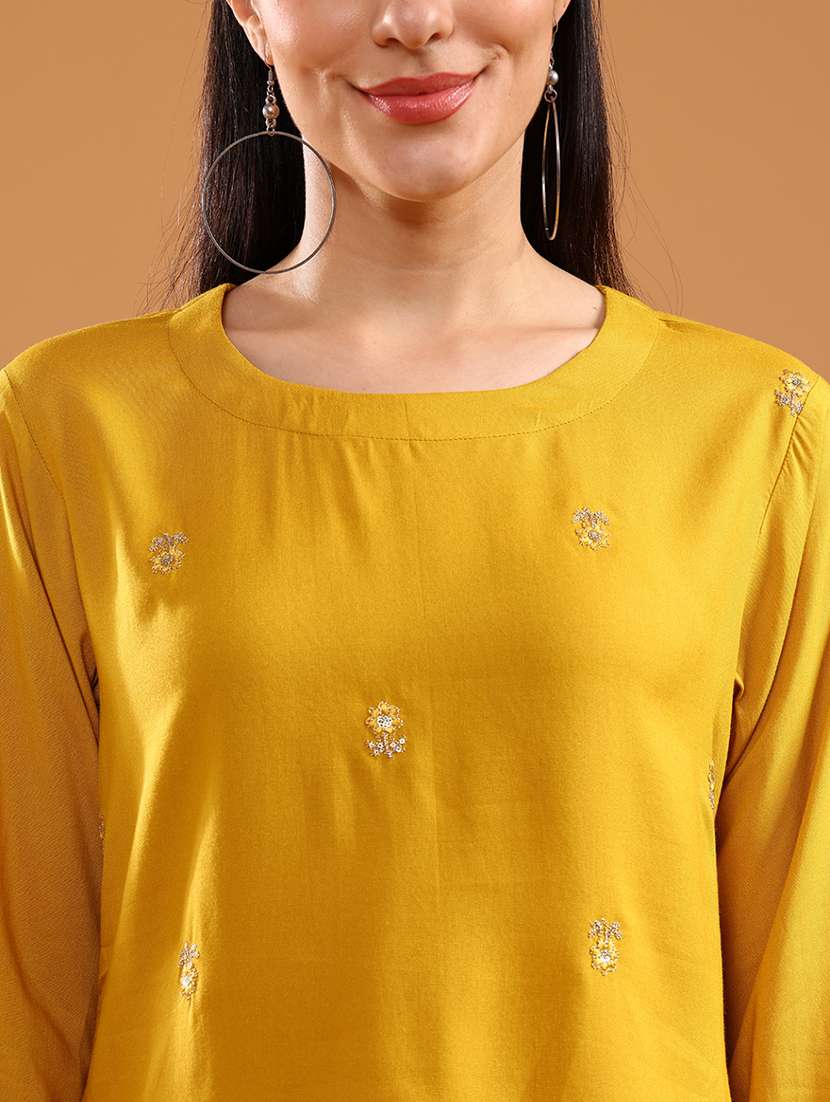 women embroidered three quarter sleeve kurti - 21956248 -  Standard Image - 5