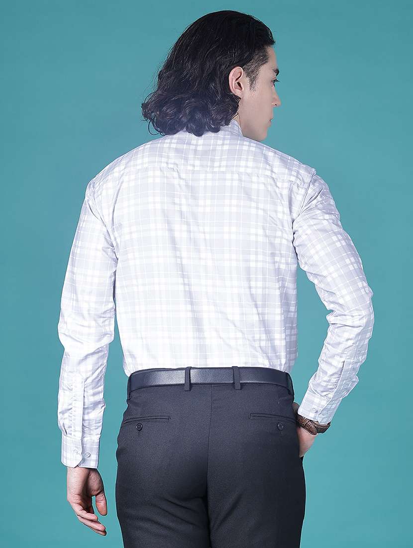 men checkered collared long sleeve formal shirt - 21956250 -  Standard Image - 3
