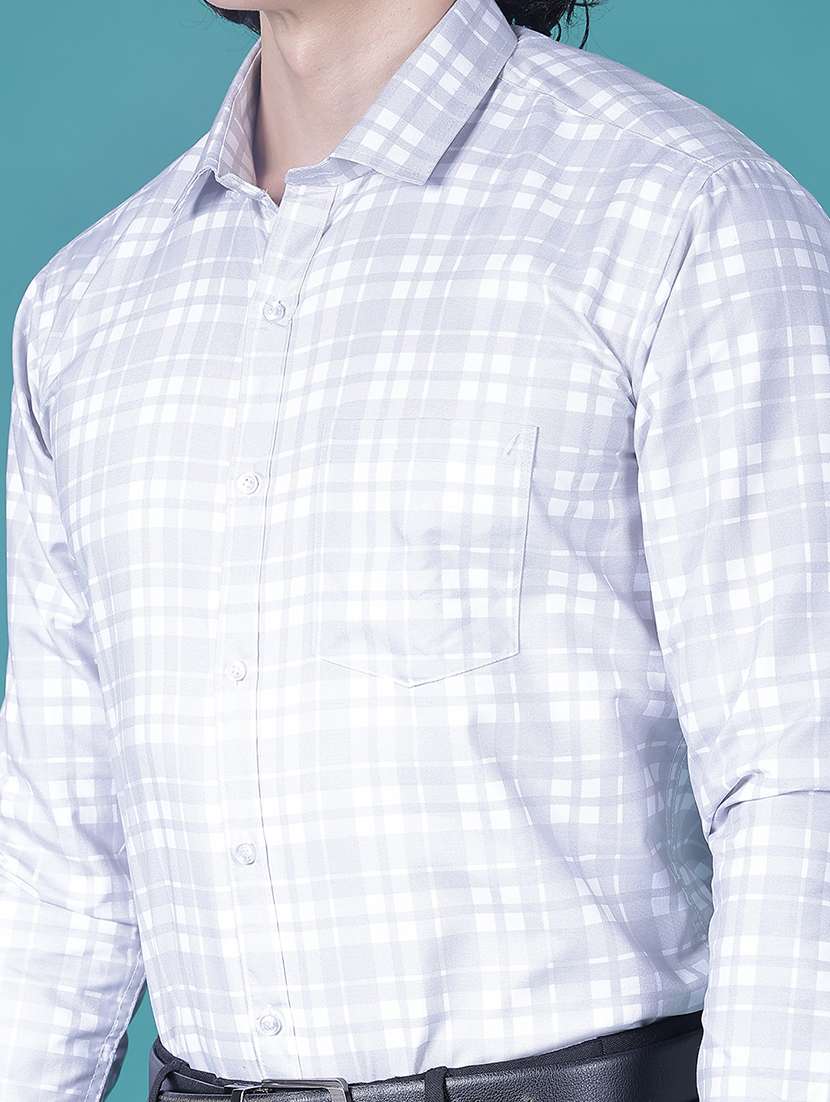 men checkered collared long sleeve formal shirt - 21956250 -  Standard Image - 5