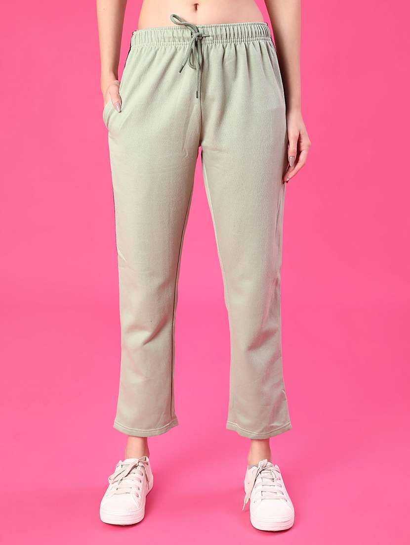 women solid mid rise pajama