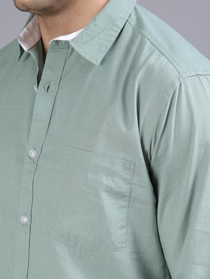 men solid collared long sleeve shirt - 21956329 - Standard Image - 5