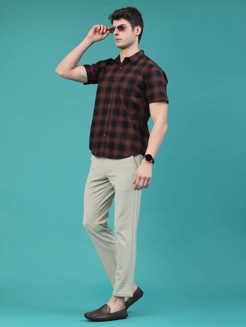 men solid mid rise chinos casual trouser - 21956331 -  Standard Image - 5