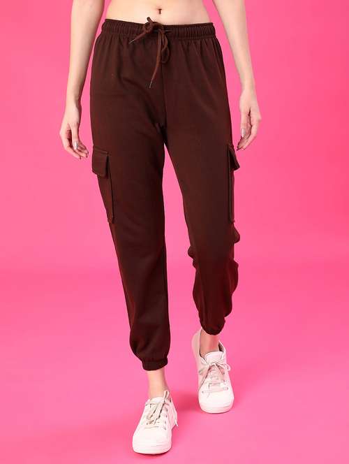 women solid mid rise cargo jogger - 21956332 -  Standard Image - 0