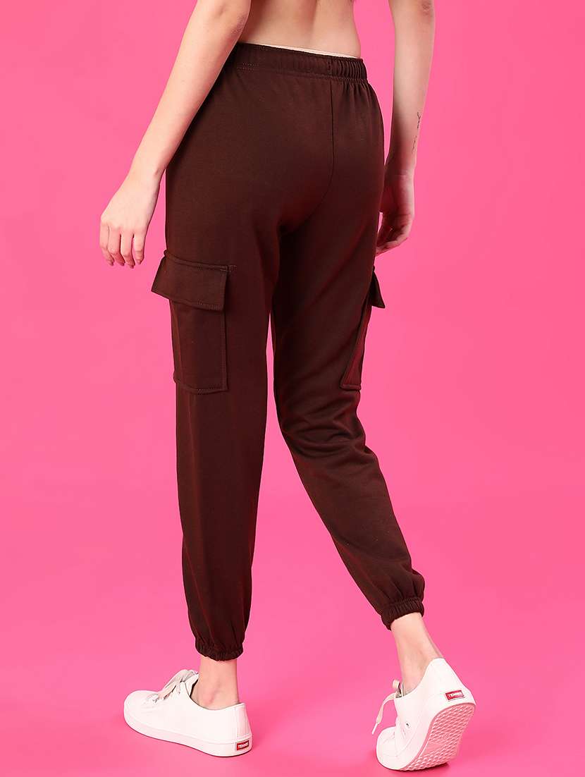 women solid mid rise cargo jogger - 21956332 -  Standard Image - 3