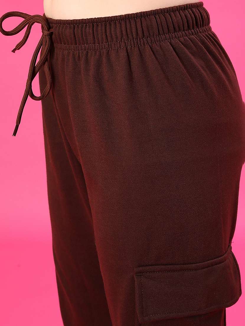 women solid mid rise cargo jogger - 21956332 -  Standard Image - 5