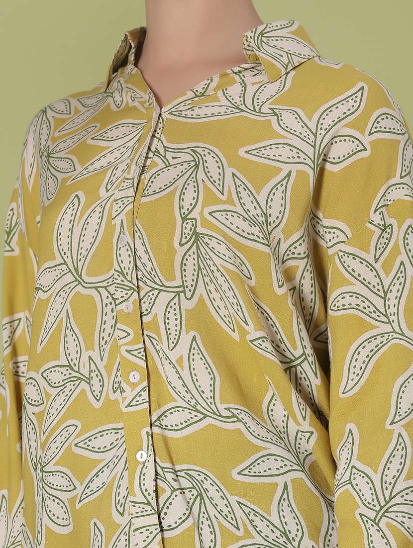 women printed collared long sleeve shirt - 21956363 -  Standard Image - 5