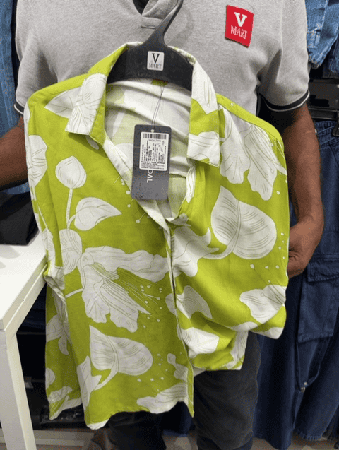 green rayon slub shirt - 21956364 - Standard Image - 0