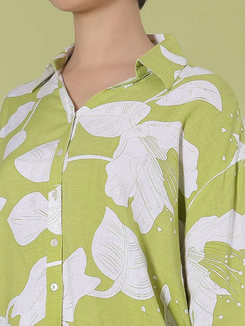 women printed collared long sleeve shirt - 21956364 -  Standard Image - 5