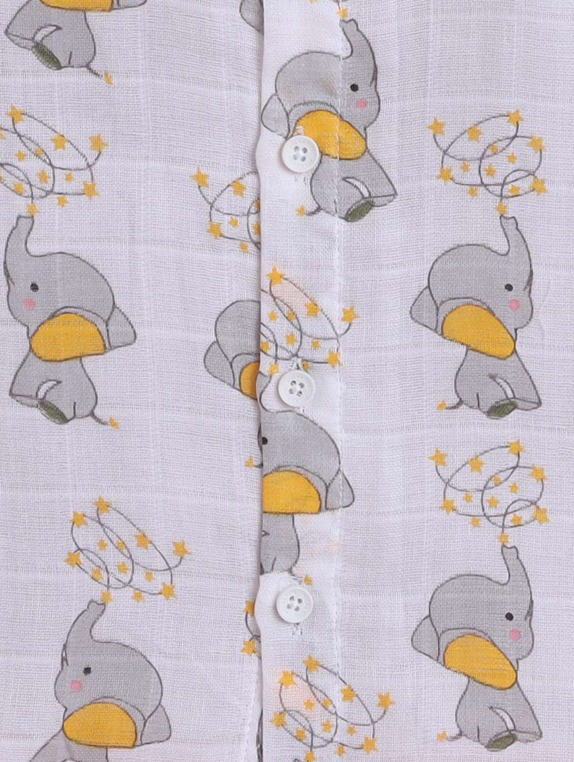 kids white printed short sleeve night suit - 21956468 -  Standard Image - 3