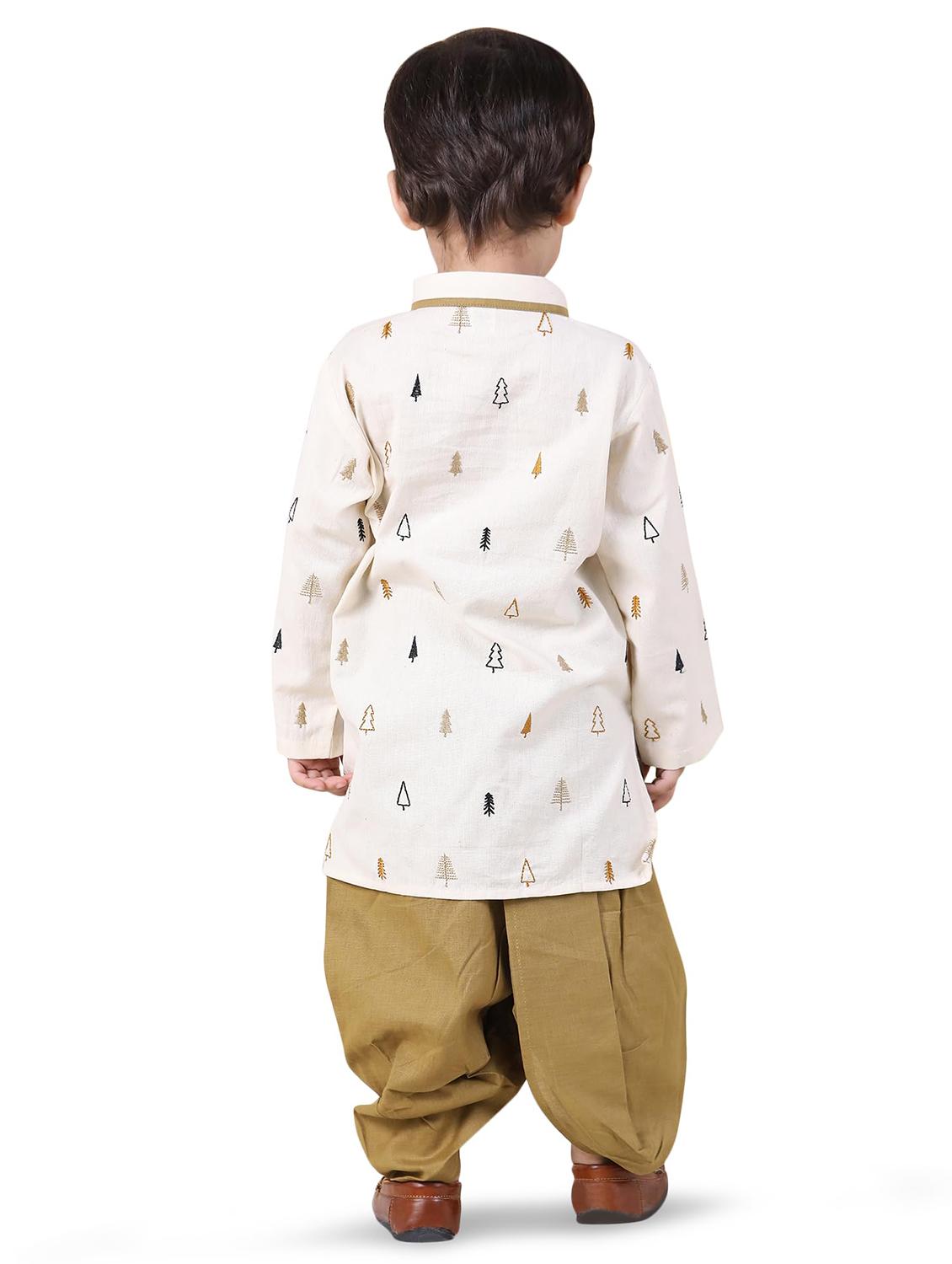 boys embroidered kurta and dhoti set - 21956480 - Standard Image - 3
