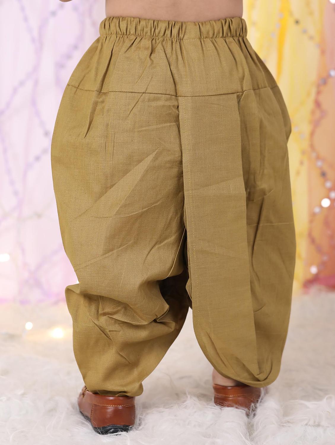 boys embroidered kurta and dhoti set - 21956480 - Standard Image - 5