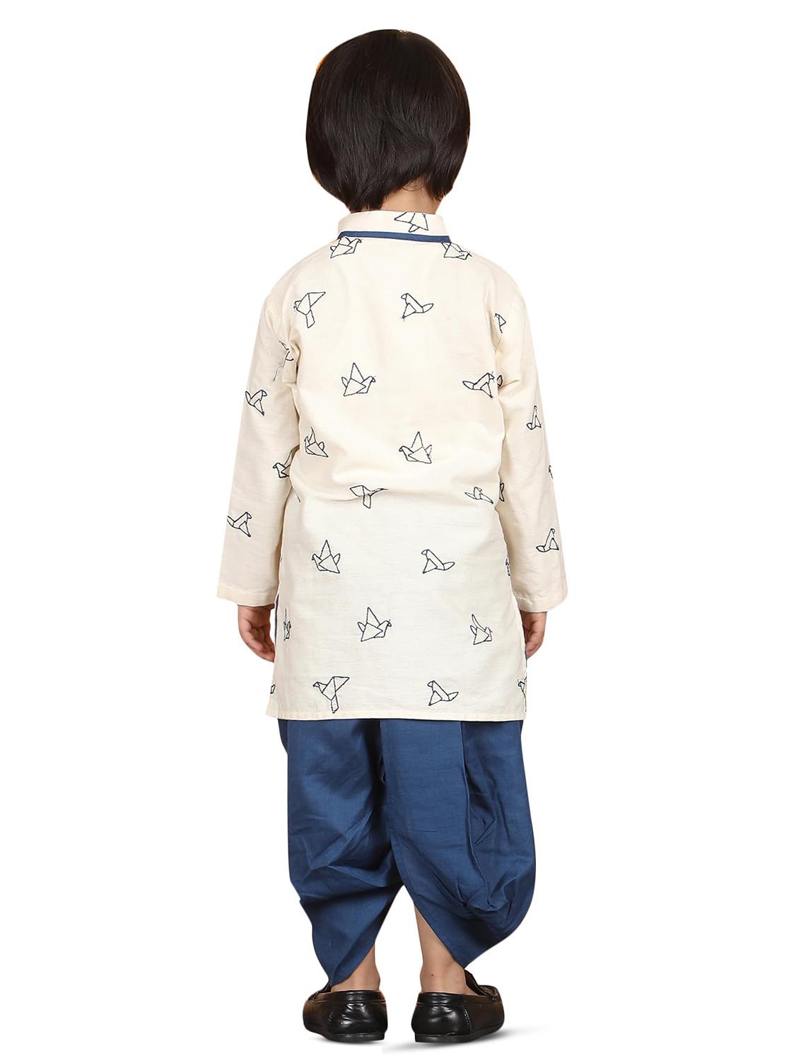 boys embroidered kurta and dhoti set - 21956481 - Standard Image - 3