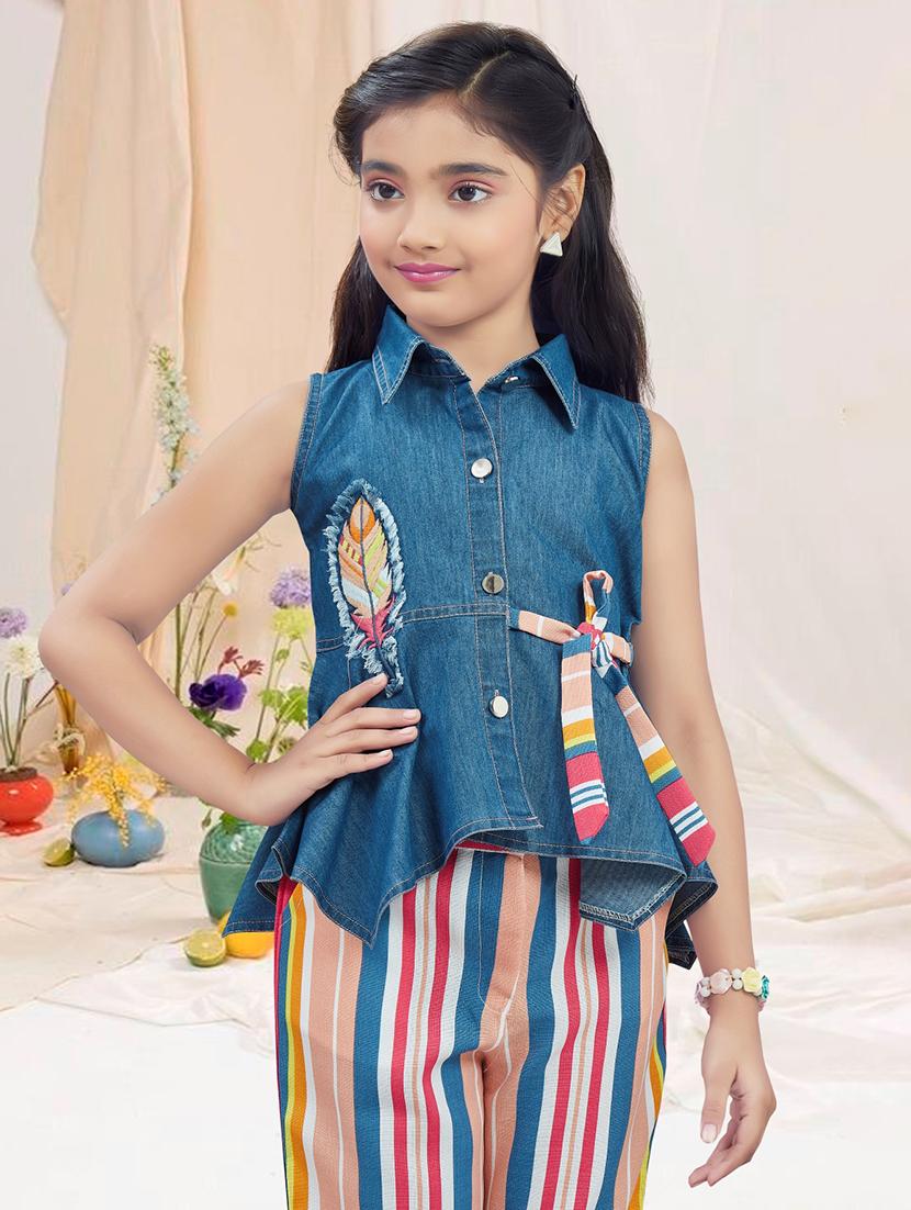 girls striped sleeveless capri set - 21956486 - Zoom Image - 0