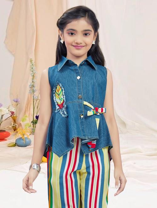 girls striped sleeveless capri set - 21956487 - Standard Image - 0