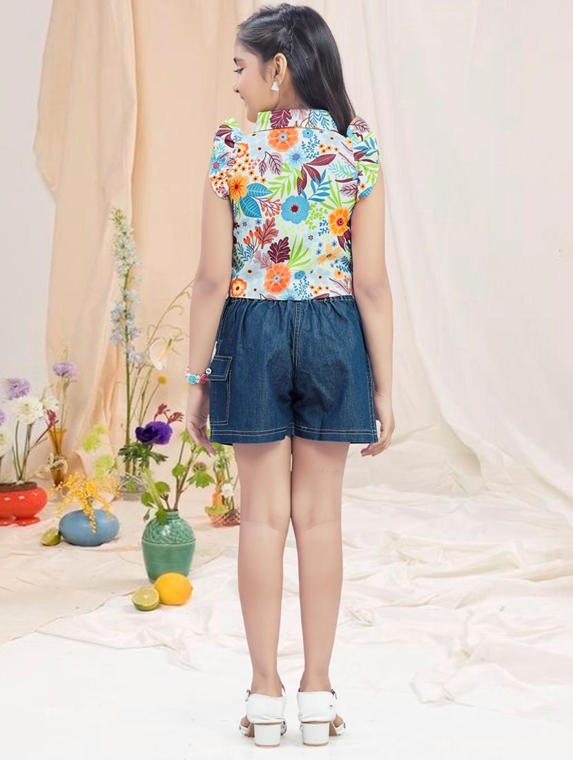 girls floral print sleeveless short and top set - 21956488 - Standard Image - 3
