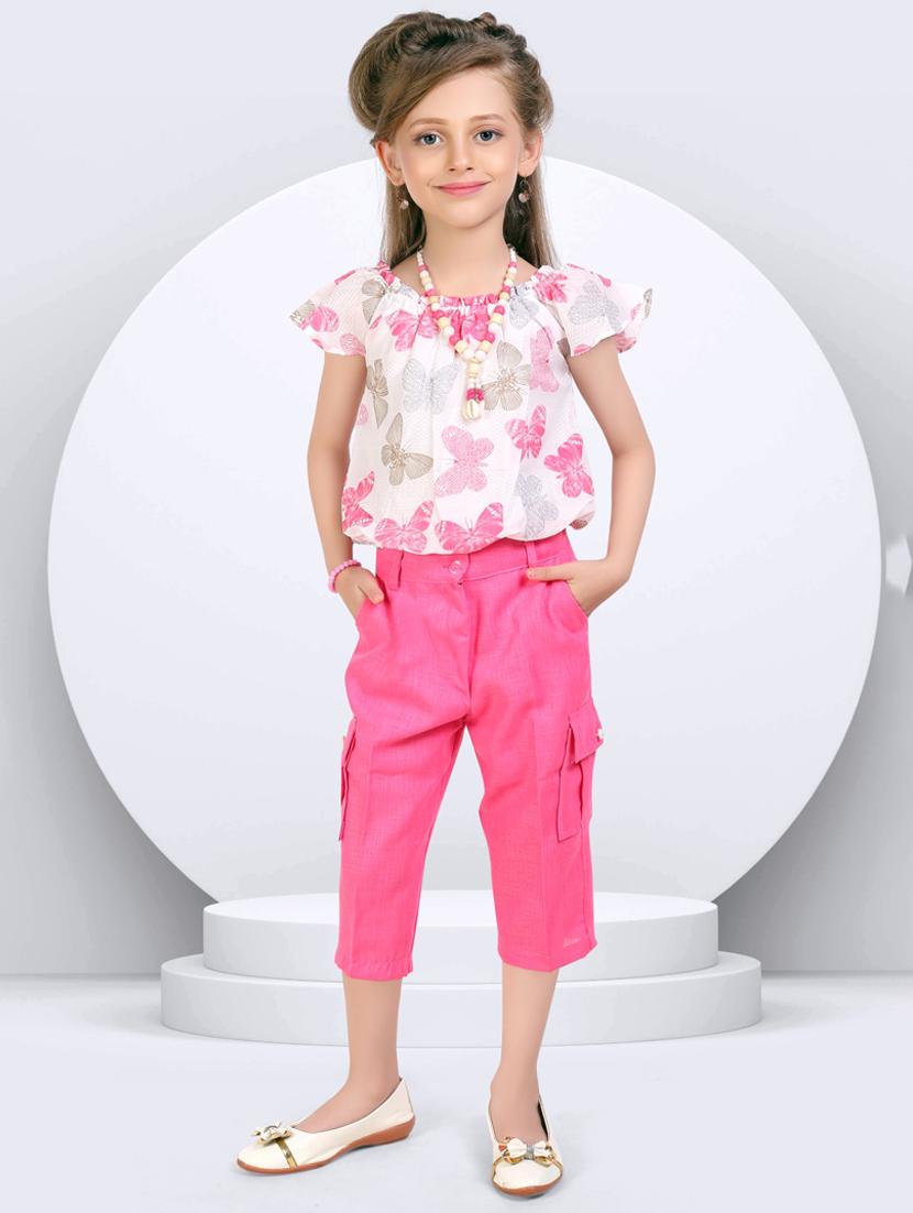 girls pink printed trouser and top set - 21956491 - Zoom Image - 0