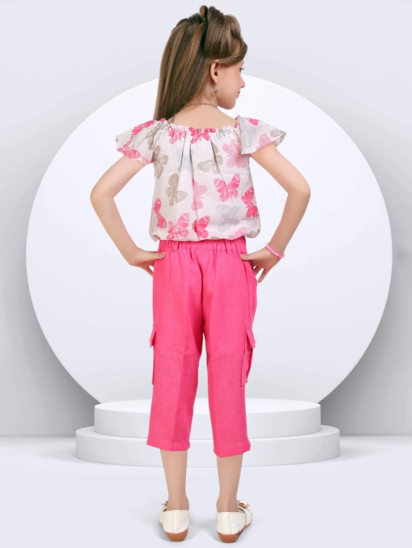 girls pink printed trouser and top set - 21956491 - Standard Image - 3