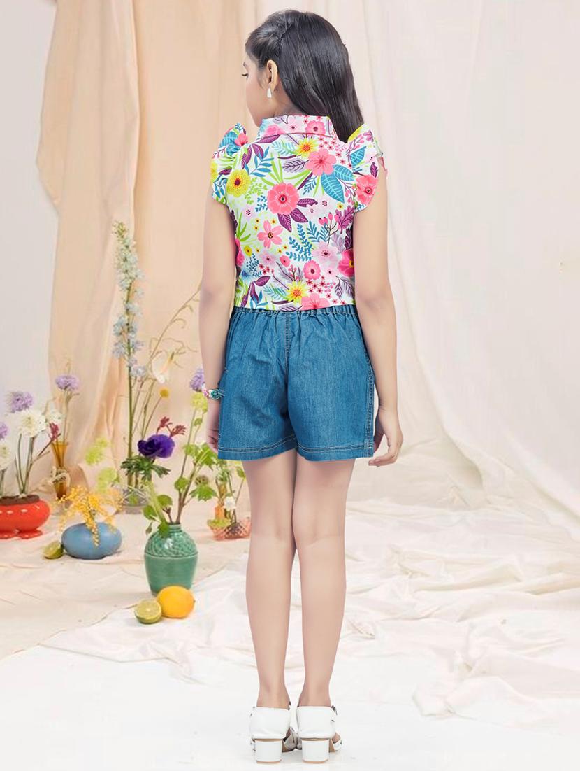 girls floral printed short and top set - 21956495 - Standard Image - 3