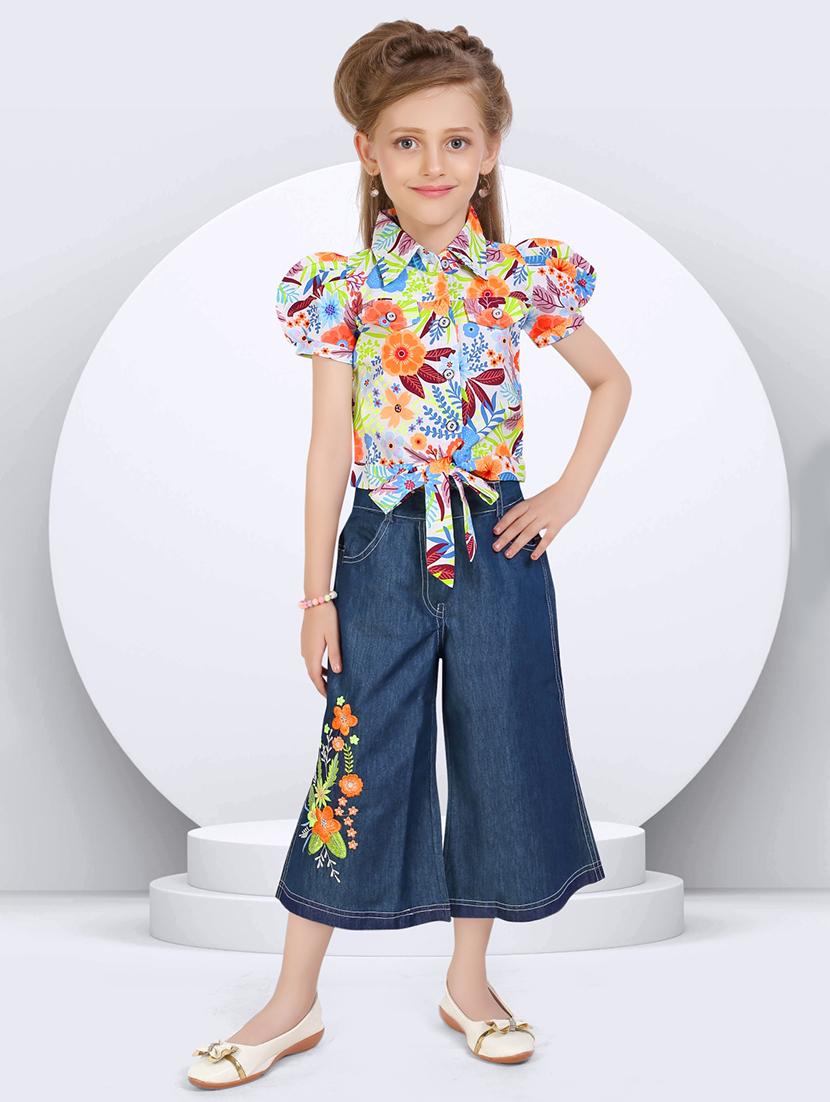 girls floral printed trouser and top set  - 21956496 -  Zoom Image - 0