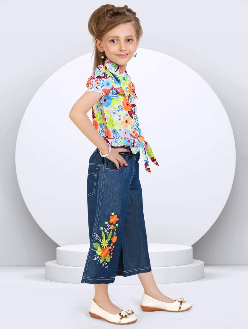 girls floral printed trouser and top set - 21956496 - Standard Image - 3