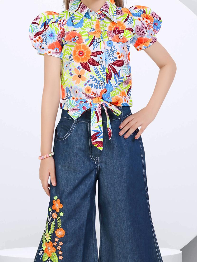girls floral printed trouser and top set - 21956496 - Standard Image - 5