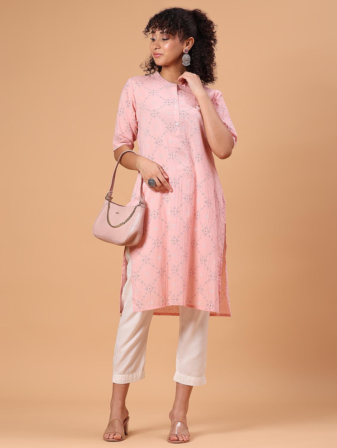 green cambric kurta - 21956531 - Standard Image - 5