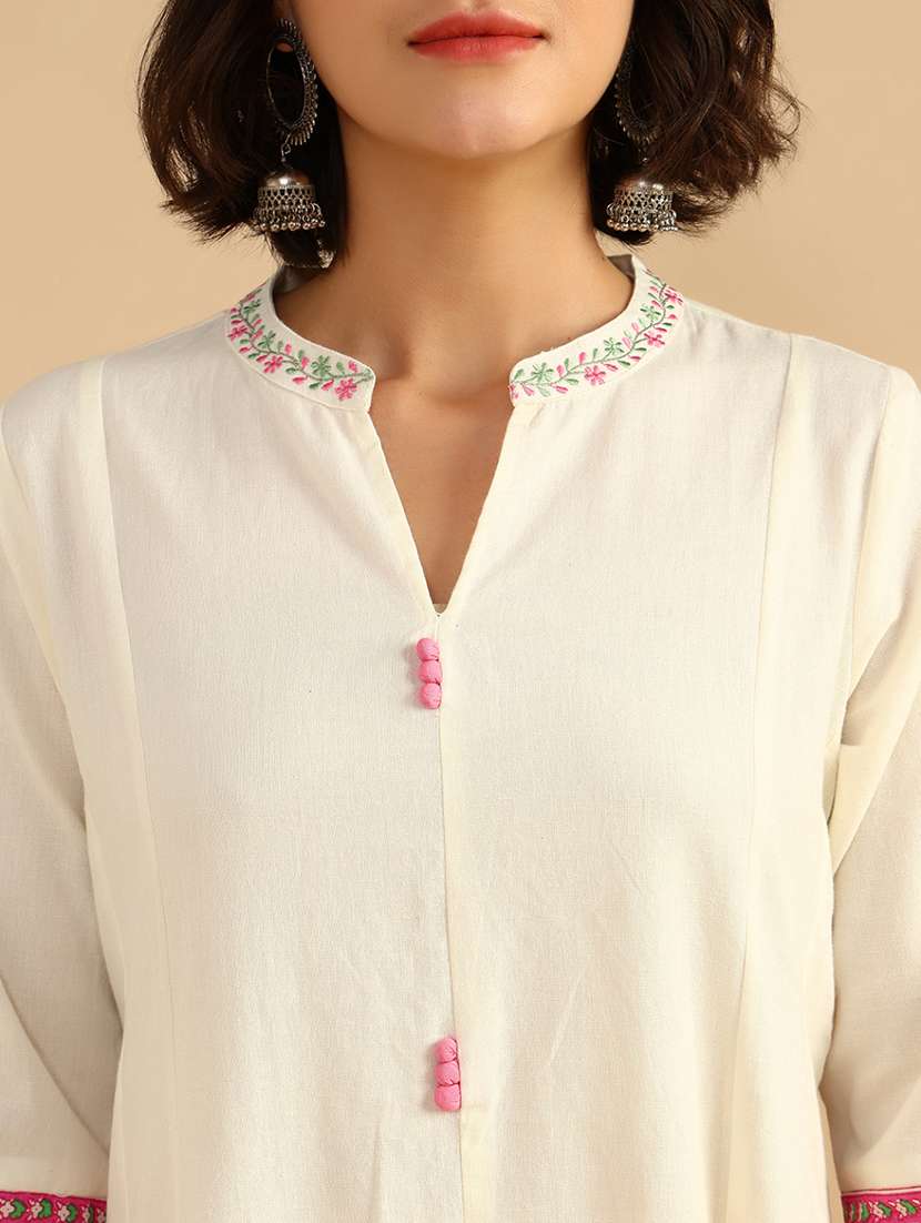 women three quarter sleeve a-line kurta - 21956539 -  Standard Image - 5