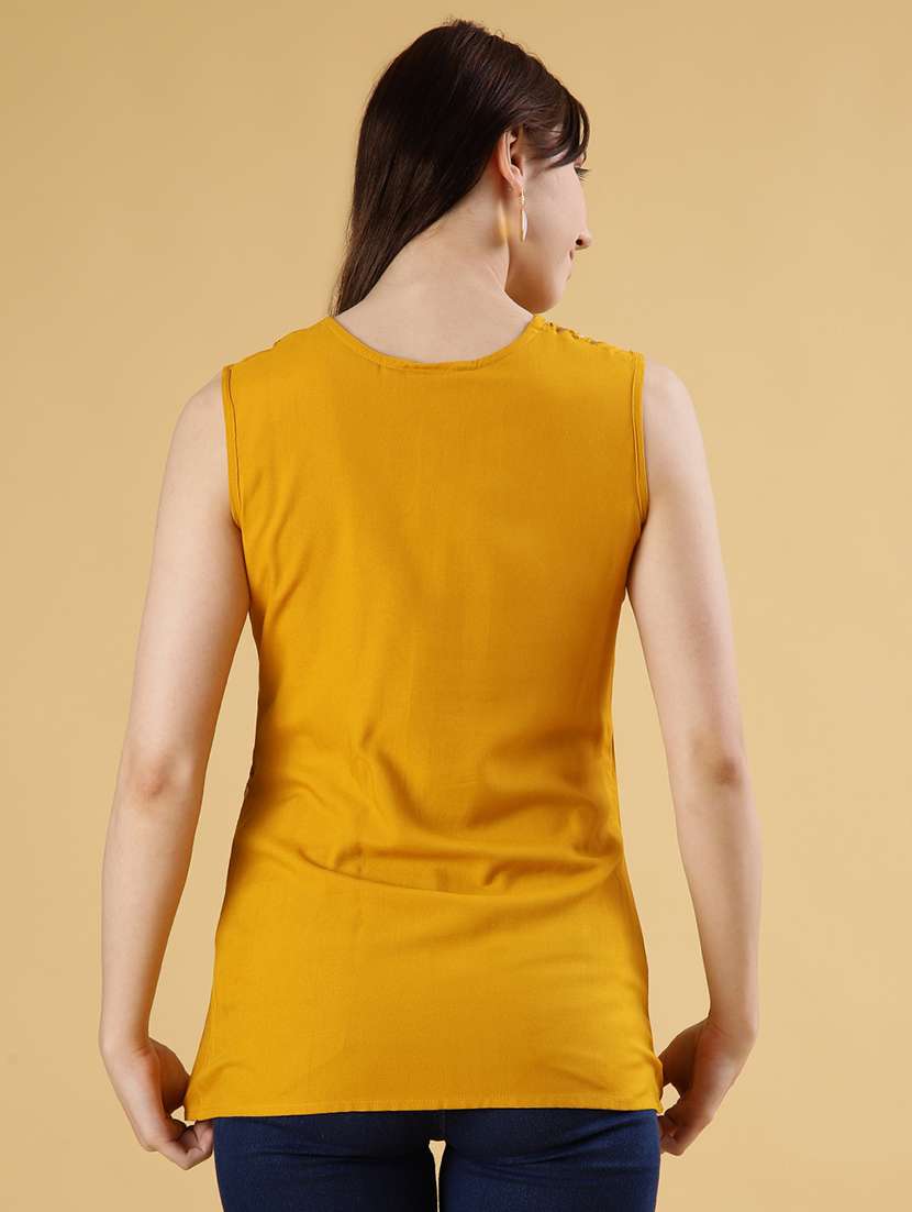 women printed sleeveless a-line kurti - 21956552 -  Standard Image - 3