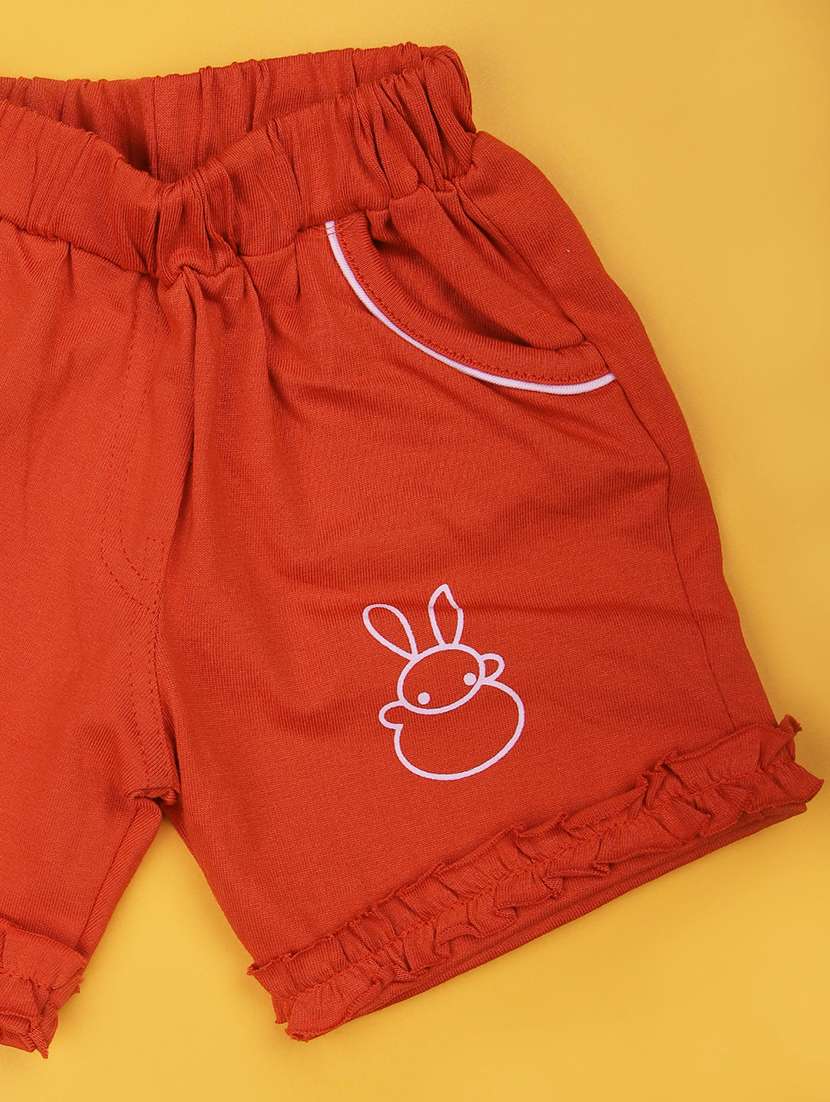 girls printed t-shirt & shorts twin sets  - 21956560 -  Standard Image - 3