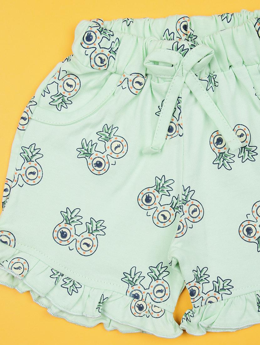 girls printed t-shirt & shorts twin sets - 21956564 - Standard Image - 3