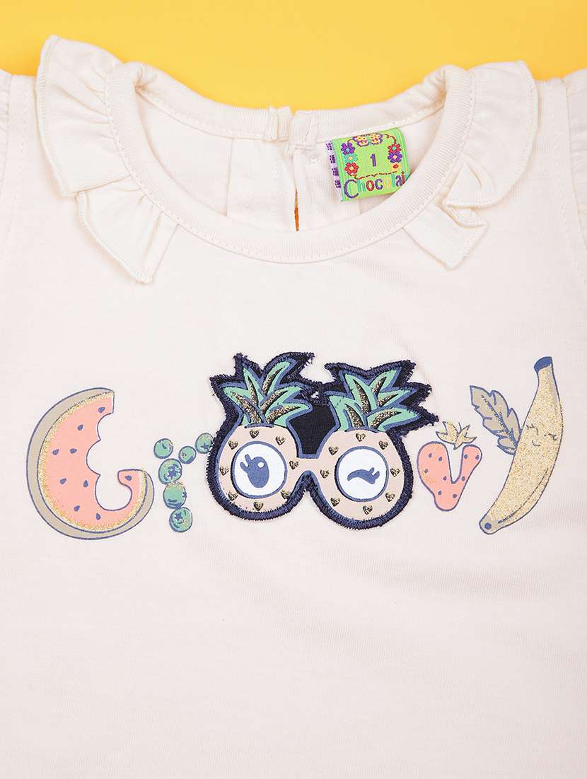 girls printed t-shirt & shorts twin sets  - 21956565 -  Standard Image - 3