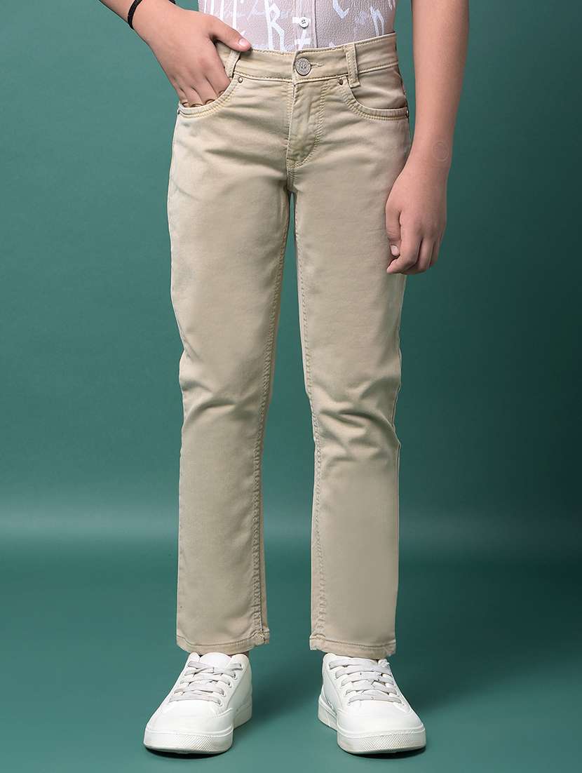 boys solid mid rise slim fit jean