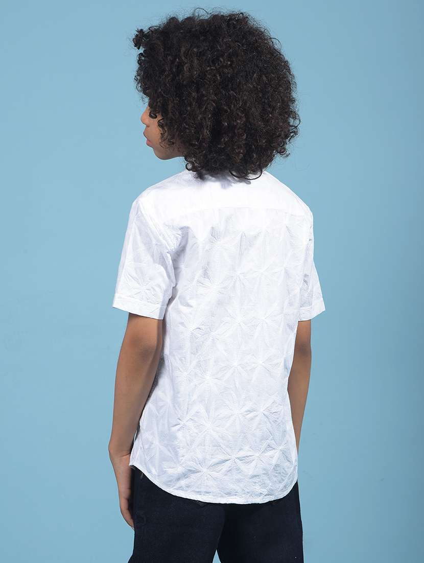 boys embroidered mandarin neck short kurta - 21956677 -  Standard Image - 3
