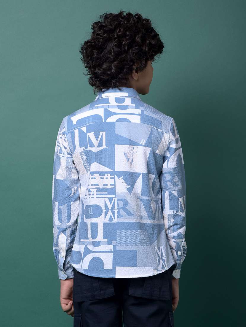 boys printed collared long sleeve shirt - 21956678 -  Standard Image - 3